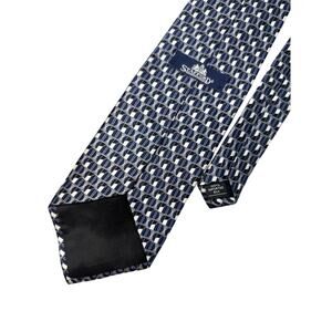 Stafford Geometric Necktie Silk Blue